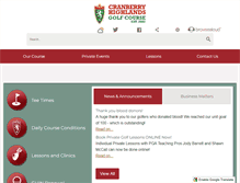 Tablet Screenshot of cranberryhighlands.com